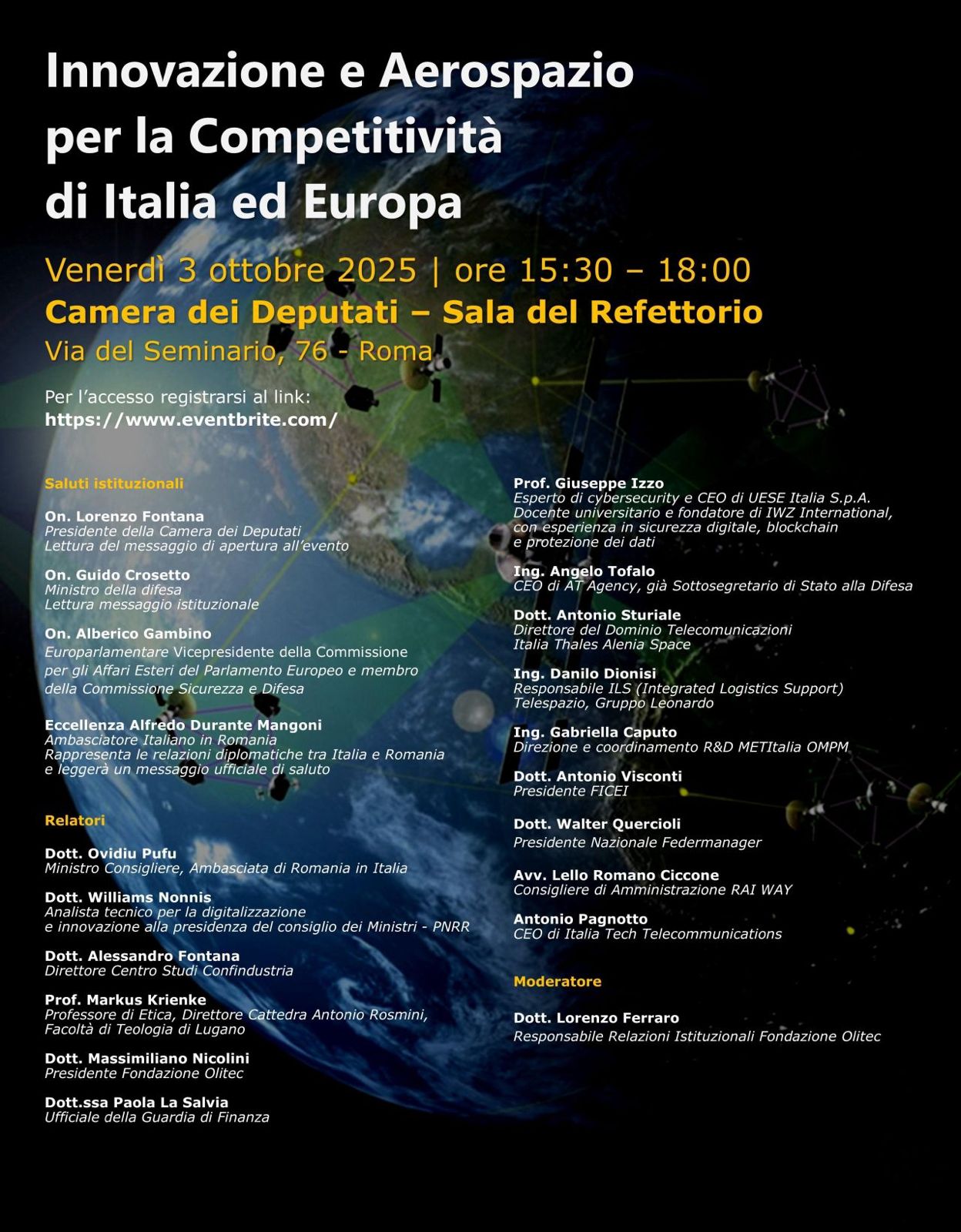 Innovazione e Aerospazio per la Competitività di Italia ed Europa: affrontare sfide e cogliere opportunità globali